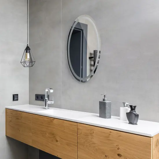 Round Wall Mounted Bathroom LED Smart Touch Mirror Brightness Memory Function, for Bathroom, Vanity, Christmas Promotion, Holiday Gift Guide {6}