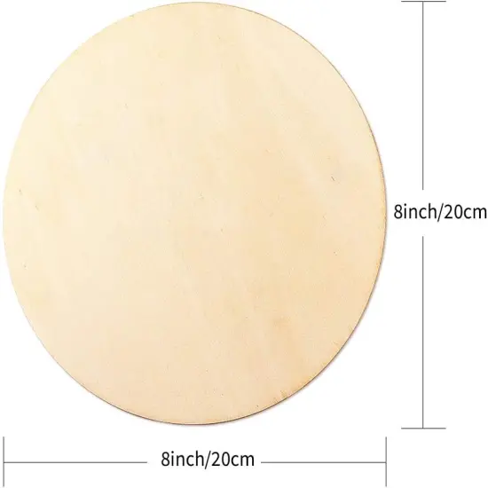 10 Pack 8 Inch Unfinished Natural Wood Round Circle {2}