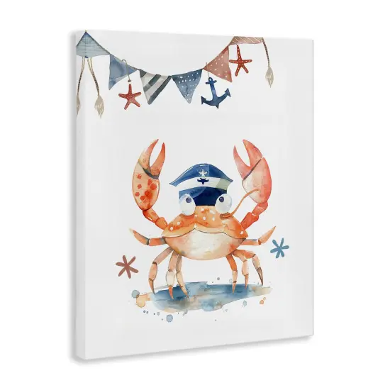 Stupell Industries Crab in Sailor Hat Canvas Wall Art Design by LSR Design Studio {3}