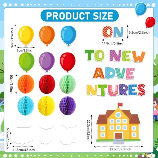 86 Pcs 3D Hot Air Balloon Honeycomb Bulletin Board Set {2}