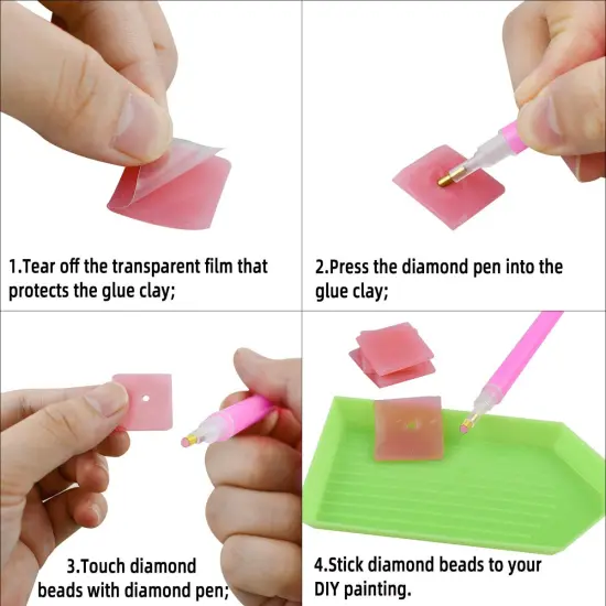 72 Pieces Diamond Glue Clay Painting Glue Clay DIY Diamond Embroidery Wax Tool Set Painting Wax for 5D Diamond Art Drilling Embroidery Cross-Stitch Diamond Art Glue Wax (2 x 2 cm) {3}