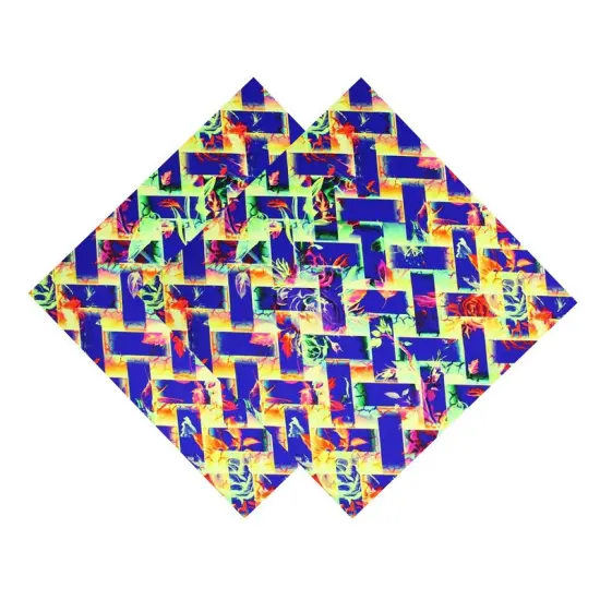 Rainbow Basket Weave Printed Spandex {4}