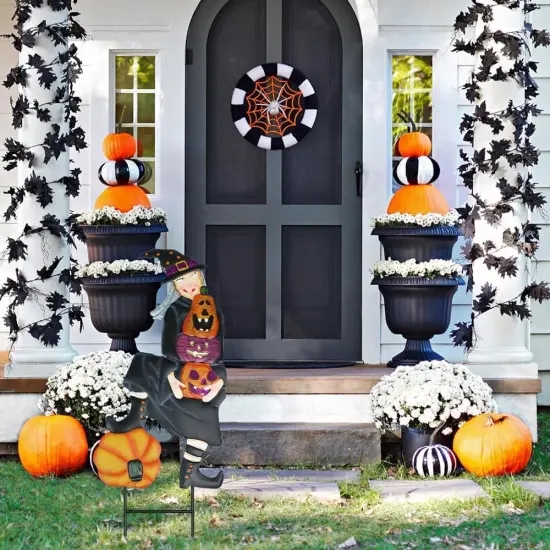 Halloween Decorations Outdoor, Metal Decorative Garden Stakes (Witch) {2}