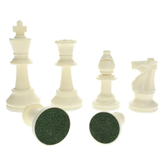 WE Games Color Bright Plastic Staunton Tournament Chess Pieces with 3.75 in. King - Half Chess Set of Chess Pieces Only, White {2}