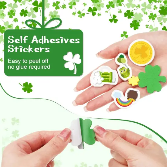 660 Pieces St. Patrick's Day Foam Sticker Assorted Styles Adhesive Decals Shamrock Foam Stickers for St. Patrick's Day {3}