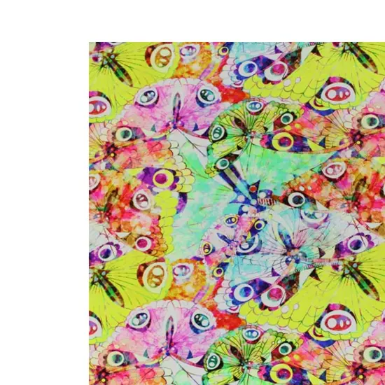 Rainbow Butterflies Multi Wings Printed Spandex {4}