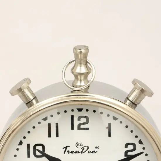 Decorative Desk Clock-Aluminium Table Clock Silver {4}