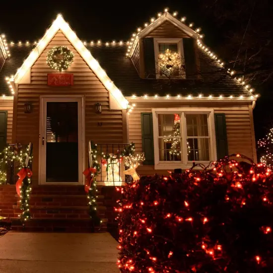 Christmas String Lights, 20FT 100 Count Incandescent White Wire Christmas Mini Lights, Waterproof Xmas String Lights for Outdoor Indoor Home Party Yard Decorations, Red {4}