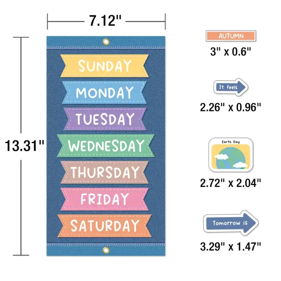 Carson Dellosa Crafty and Cool 145-Piece Calendar Bulletin Board Set, Monthly Headers, Cover Ups, Seasons, Weather, Days of Week Chart, and More Classroom Decor {4}