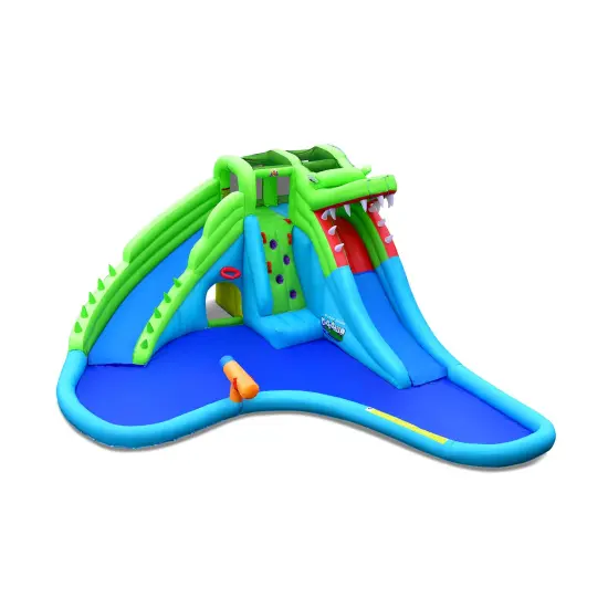 Inflatable Crocodile Style Water Slide Upgraded Kids Bounce Castle with 680W Blower {3}