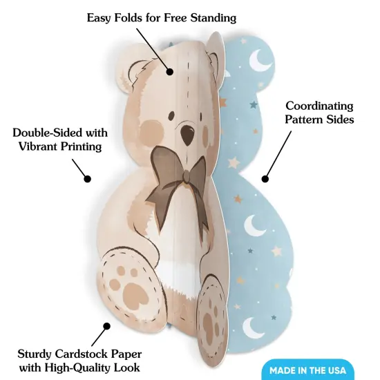 Big Dot of Happiness 8 Count Teddy Bear 3D Centerpiece Table Decorations, Freestanding We Can Bearly Wait Baby Shower or Birthday Party Centerpieces {4}