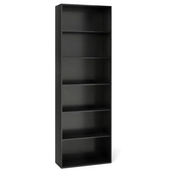 6-Tier Bookcase with 6 Open Shelves and Anti-Toppling Kits White {8}