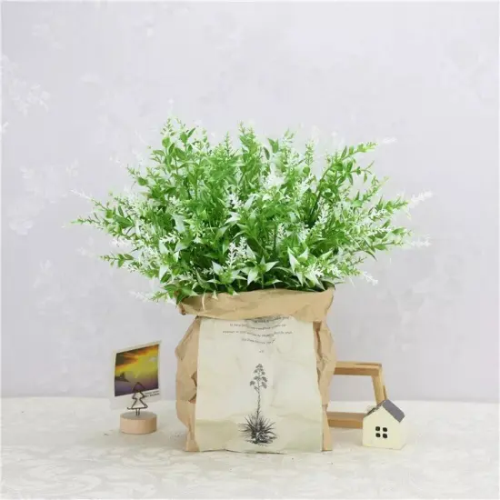 4pcs 7 Heads Artificial Wheat Grass Bouquet for Weddings White {3}