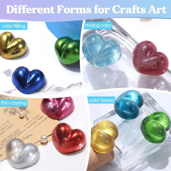 LET'S RESIN Chrome Powder, 10 Colors Metallic Mirror Effect Chrome Powder for Nail, Holographic Pigment for Epoxy Resin, Slime, Crafting, Oil Painting {4}