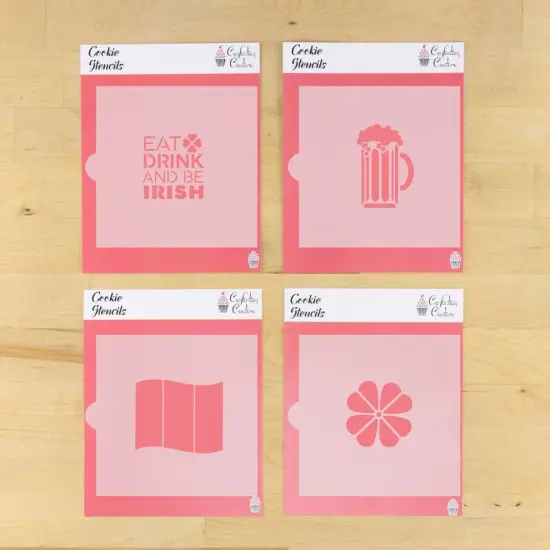 Eat Drink and Be Irish 4 Piece Cookie Stencil Bundle {1}