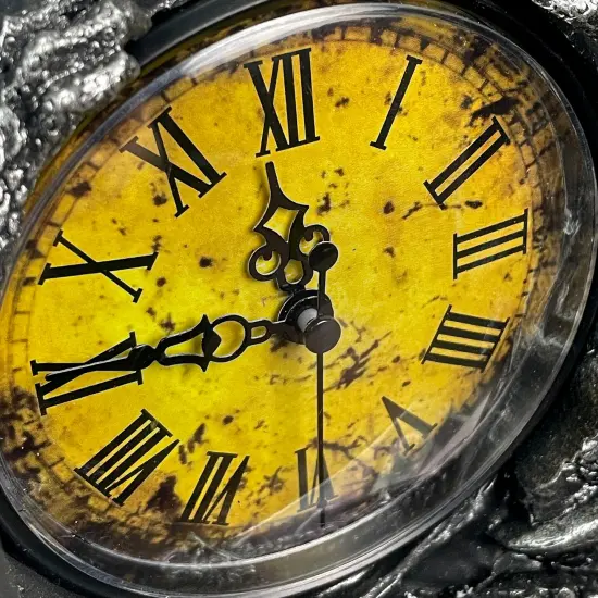 Twin Evil Dragons Antiqued Mantel Clock Table Desk {7}