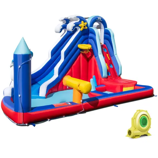 6-In-1 Inflatable Water Park with 735W Blower {1}