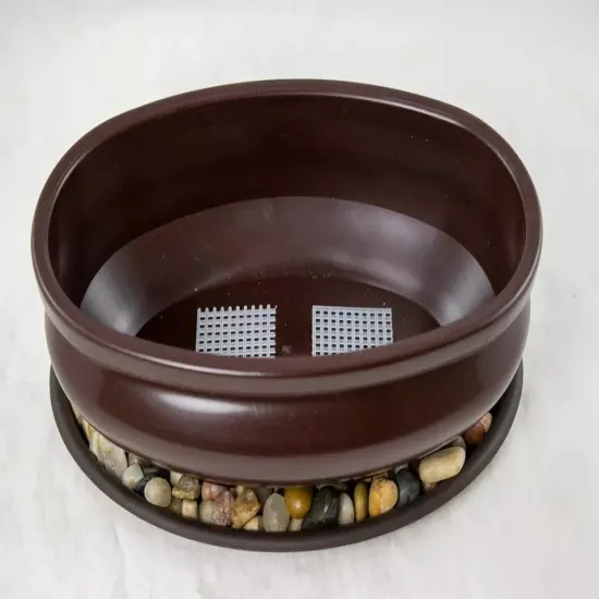 9" Oval Heavy Duty Plastic Bonsai / Succulent Pot + Tray + Rock + Mesh Combo {3}