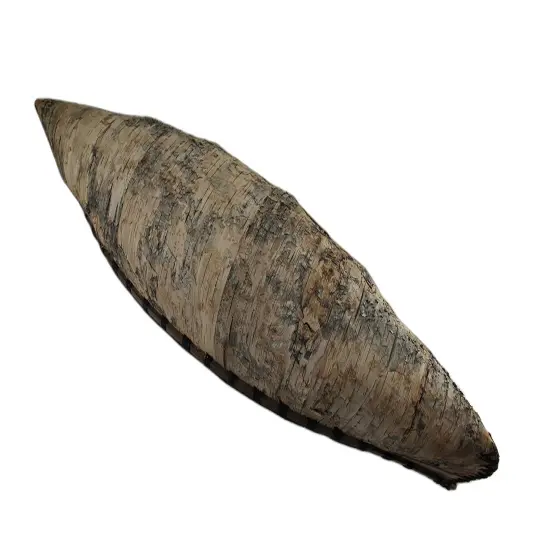 37 in. Decorative Rustic Birch Bark Wooden Canoe Statue {4}