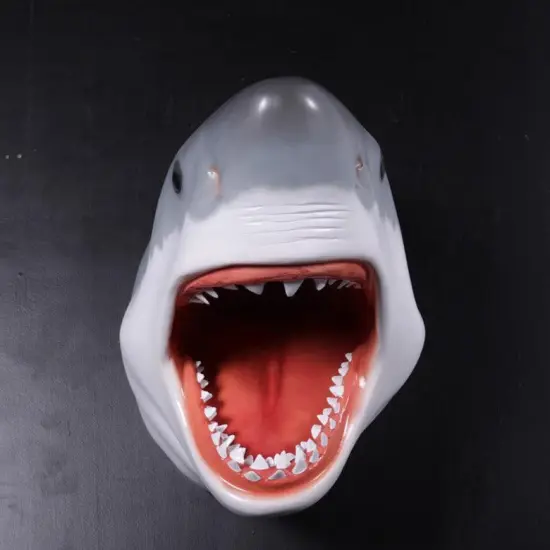 Large Great White Shark Head Statue {6}