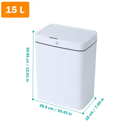 Intelligent Three-mode 15L/3.96gal Induction Garbage Can Perfect for Bedroom, Bathroom, Office {2}