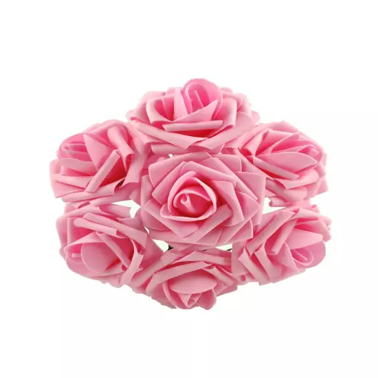25pcs Artificial Flowers Real Looking Foam Roses Decoration DIY Pink {2}