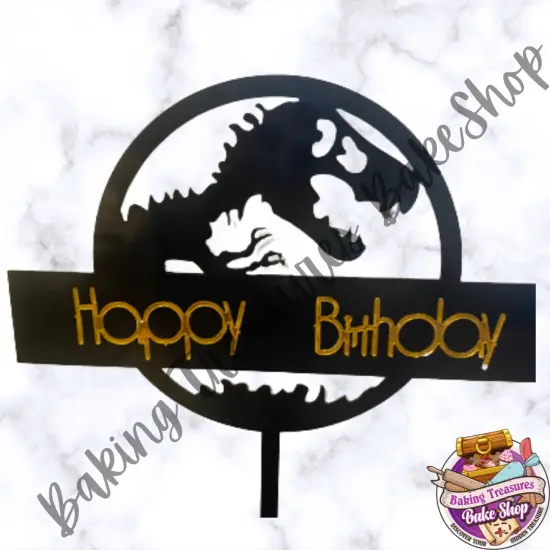 Jurassic World Cake Topper Black {1}