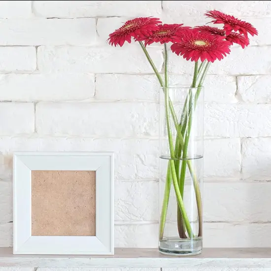 4E's Novelty 16" Cylinder Glass Vase &ndash; Elegant Clear Glass Vase for Flowers, Candles & Decor. Perfect Cylinder Vase! {4}