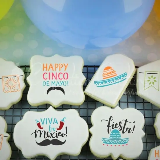 Cinco de Mayo 4 Piece Cookie Stencil Bundle {3}