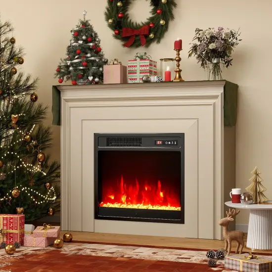 18 Inch Electric Fireplace Insert Fireplace Heater with Overheat Protection {3}