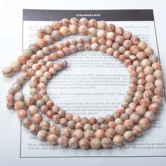 8mm Natural Red Crazy Lace Agate Round Loose Stone Beads for Jewelry Making DIY Crafts Design 1 Strand 15" APPR.43-45pcs {3}