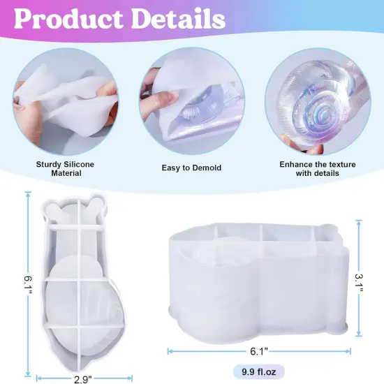 LET'S RESIN Snail Resin Molds Silicone 6inch, Large Animal Molds with Finely Carved Snail Design, 3D Silicone Molds, Casting Resin, DIY Snail Decoration, Christmas Ornament {2}