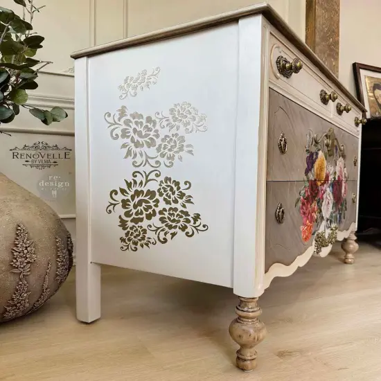 Redesign Stencil - CECE Floral Matrix 18x25.5 - sheet size 18"x25.5", design size 15.9"x21.3" {2}