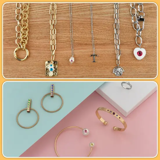 DIY Metal Stamping Kit Crystals Setter Stamping Punches Kit 2600 Pieces Multi Colored Flatback Rhinestones Heart Metal Hand Stamp 5 Pieces Circle Jewelry Design Stamps Jewelry for DIY Crafts, 6 Size {3}