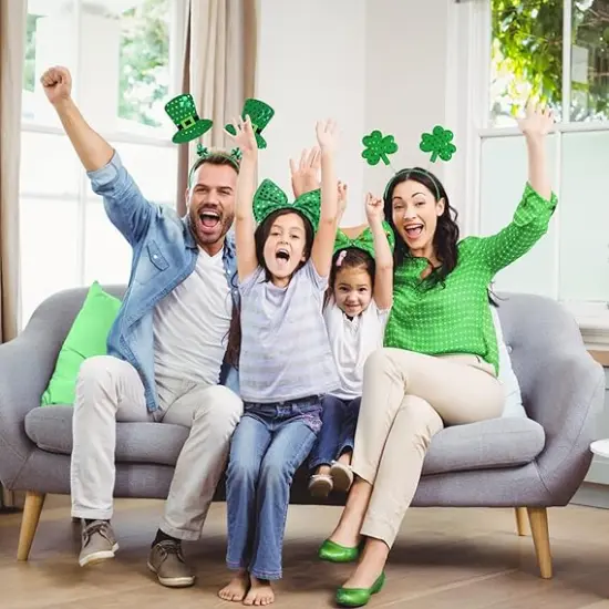 9PCS St Patricks Day Headband,St.Patrick'S Day Green Shamrock Clover Headband for Women Girls Hair Accessories Headwear {2}