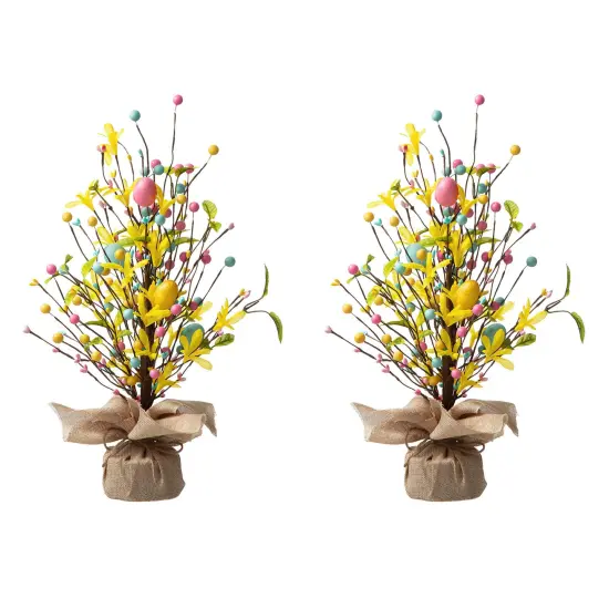 Set of 2 18"H Easter Egg Table Tree D&eacute;cors Yellow {1}