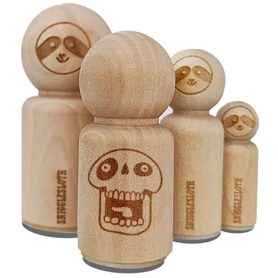 Laughing Silly Cartoon Skull Bones Character Rubber Stamp for Stamping Crafting Planners {2}