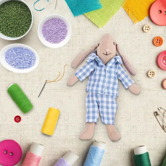 Bunny Toys for Kids, Easter Bunny, 4 PCS Hand Made Rabbit Family Dolls with Removable Clothes, Suitable for Infants, Boys and Girls, Dollhouse People {4}