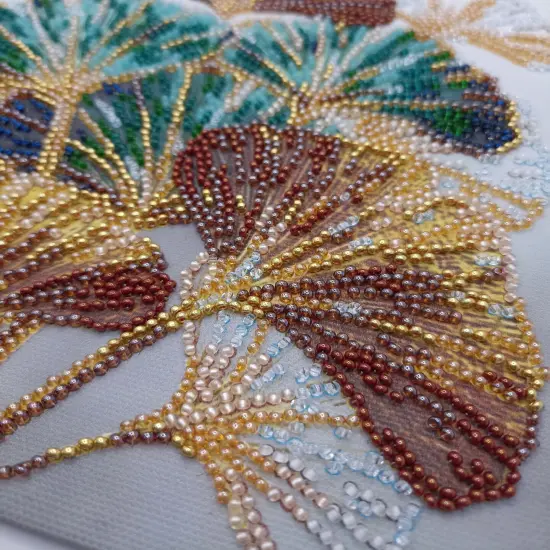 Mid-sized Bead Embroidery kit - Emerald branch {5}
