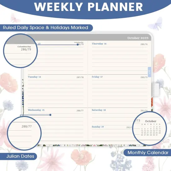 Pocket Calendar 2025-2026 - Pocket Planner 2025-2026 for Purse, Academic Planner 2025-2026 from Jul. 2025 - Jun. 2026, 6.3''&times;3.8'', Weekly & Monthly Planner with Pen Loop - Floral {4}