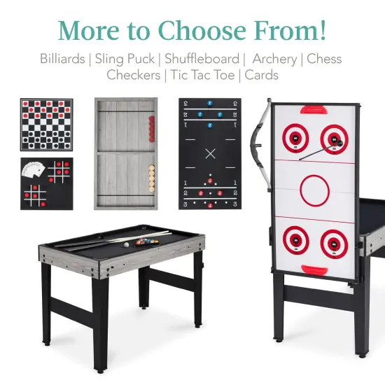 Best Choice Products 13-in-1 Combo Game Table Set w/ Ping Pong, Foosball, Basketball, Air Hockey, Archery Gray {5}