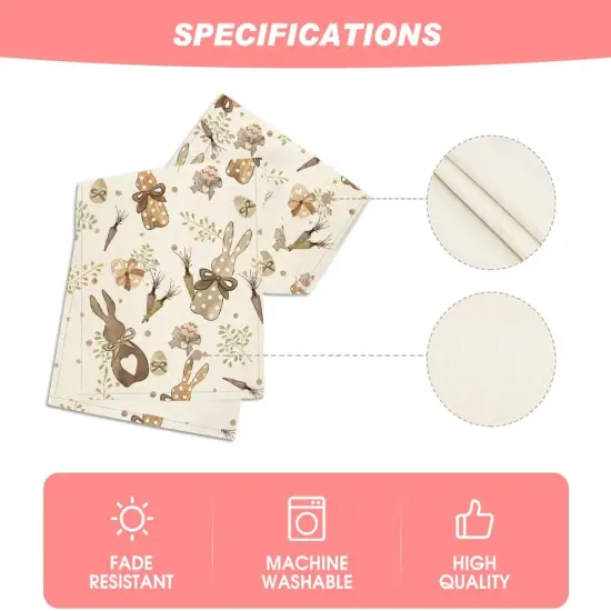 Bunny Rabbit Eucalyptus Eggs Carrots Easter Table Runner, Seasonal Spring Kitchen Dining Table {5}