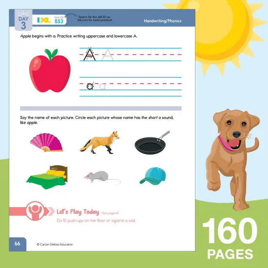 Summer Bridge Activities Kindergarten to 1st Grade Workbooks, Activity Book Ages 4-6 With Math, Phonics, Science, Social Studies, Writing Practice, Fitness, Flash Cards, eBook, Stickers, and More {4}