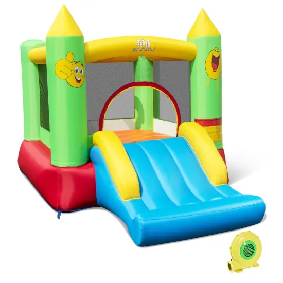Inflatable Bounce House Kids Blow-up Bouncer with Slide with 480W Blower {1}