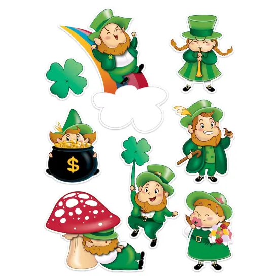 12 Packs Bulk Leprechaun/Shamrock Stickers 4/Pack {1}