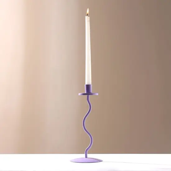 Home D&eacute;cor Groovy Glow Lilac Candle Holder - Stylish 4x10 Inch Decorative Candle Holder for Living Room & Home Accents {2}