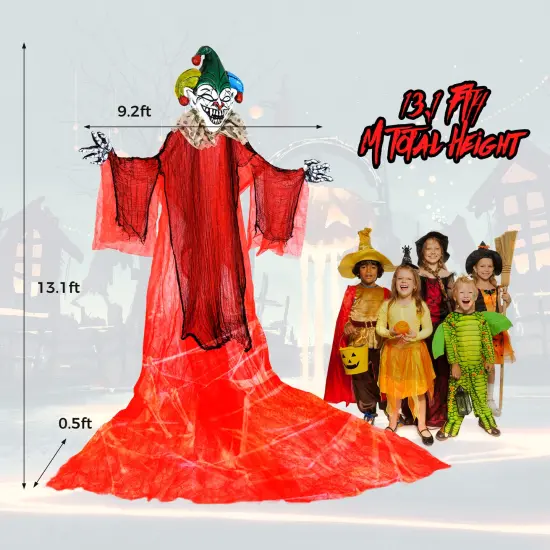 12FT Hanging Skeleton Ghost with Red LED Eyes Sound and Motion Activated Halloween Prop {4}