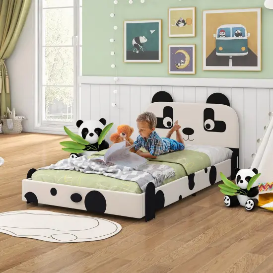 Twin Size Kids Bed with Cute Panda Headboard {3}