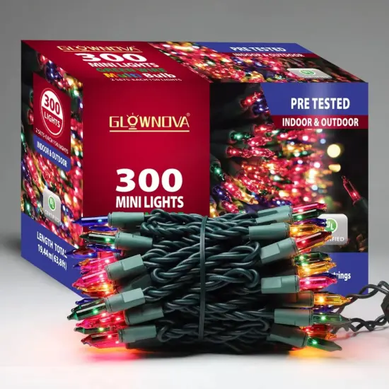 Green Wire,Multicolor,Incandescent Bulb 300 Mini String Lights for Indoor Christmas Tree Garland Birthday Wedding Party Festival Decoration {1}