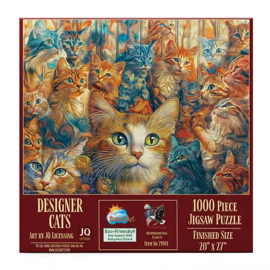 Sunsout Designer Cats 1000 pc Jigsaw Puzzle 71901 {4}